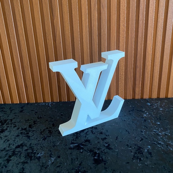 Rare Large 8.5" White LV Art Decor - Picture 3 of 6